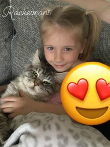 Our Niece Ally with her male Maine Coon kitten Leroy